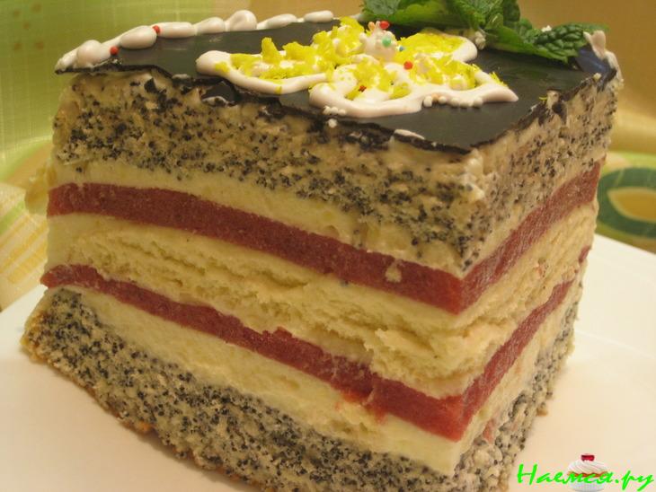 Торт Маково-клубничный