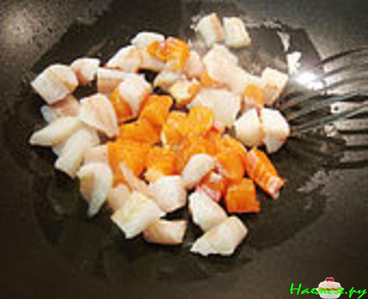 Рыбное чудо с овощами и креветками