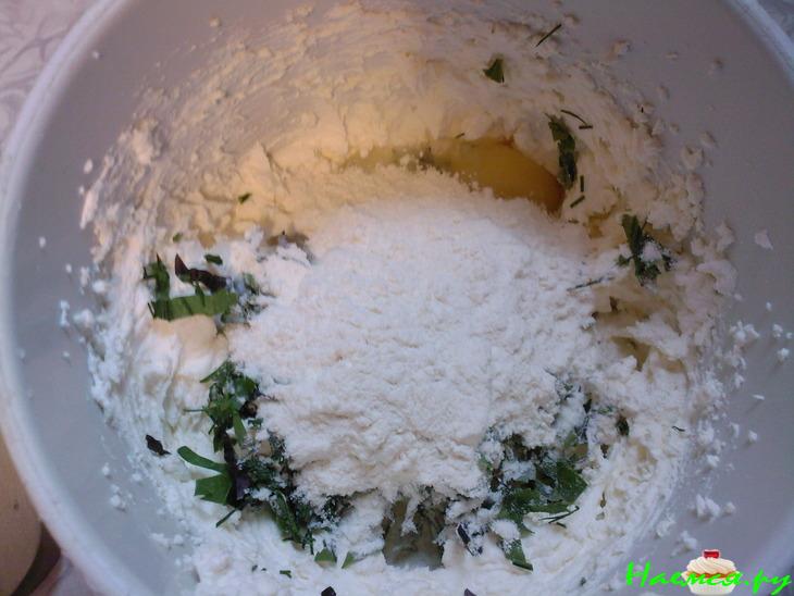 Ленивые вареники с зеленью и сыром