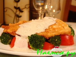 Рыба с грибами и горгонзолой