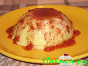 Творожная запеканка с протертой клубникой