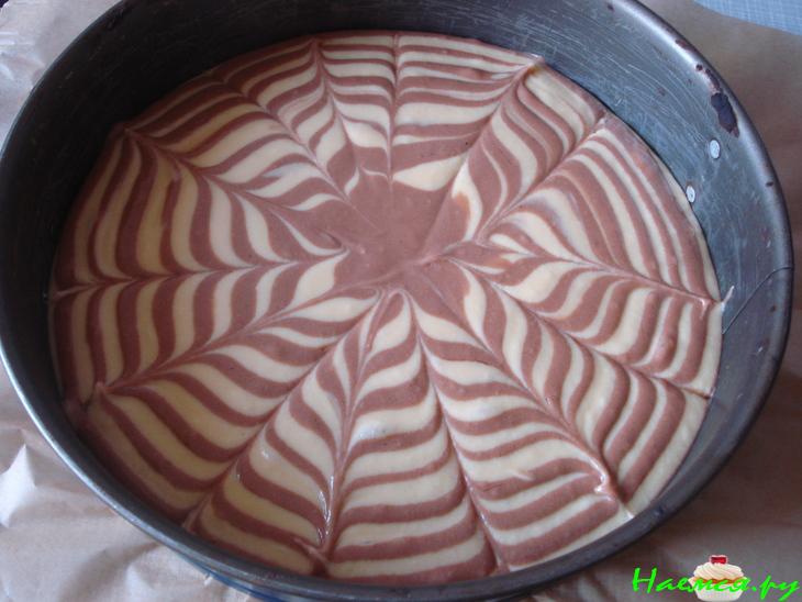 Торт "Зебра" с какао