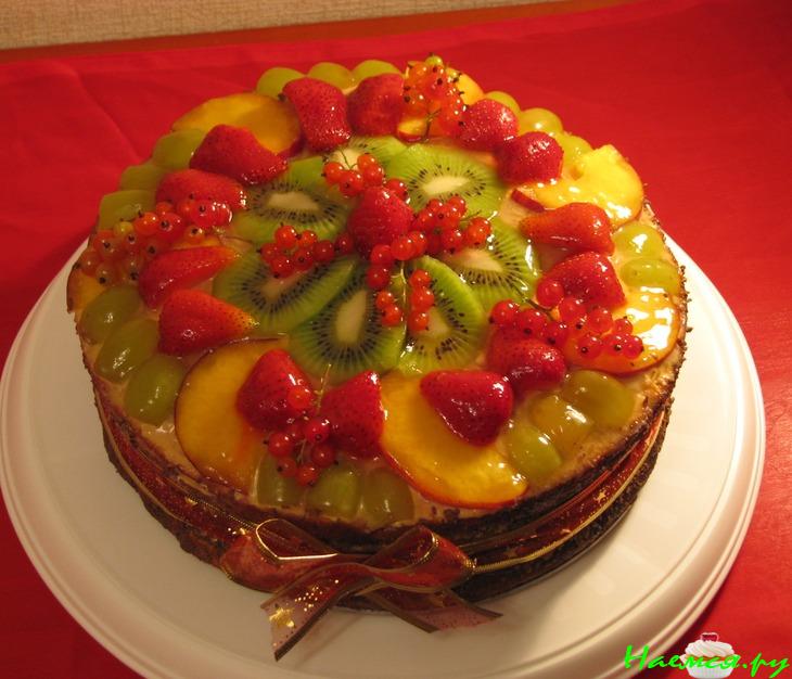 Торт фруктовый сад со сгущенкой