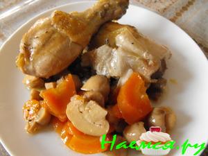 Курица в красном вине