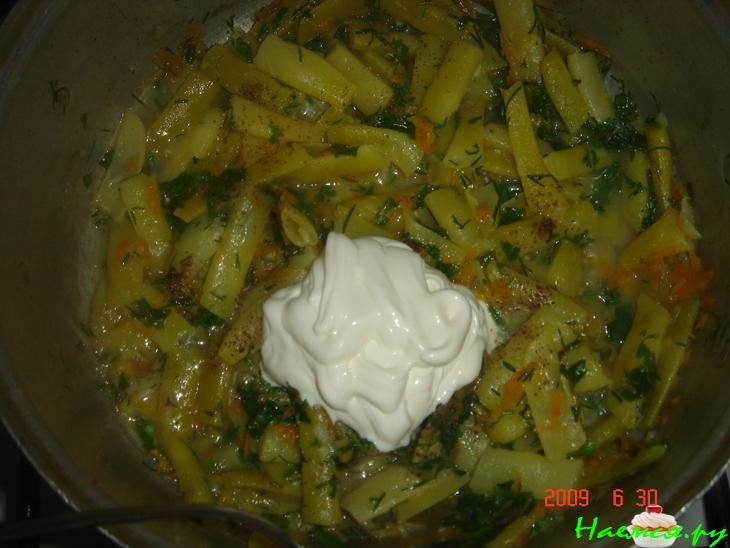 Тушеная стручковая фасоль (шпарагивка)