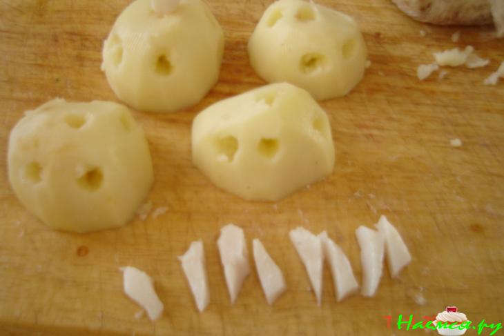 "Ёжики" из картофеля "Ёжики" из картофеля