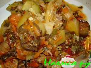 Капуста тушеная с фасолью