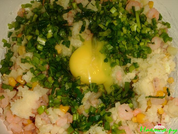 Котлеты из креветок и кукурузы и Дип из авокадо