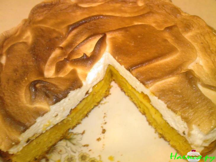 Итальянский пирог с безе и апельсиновым кремом
