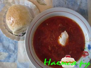 Красный борщ с фасолью