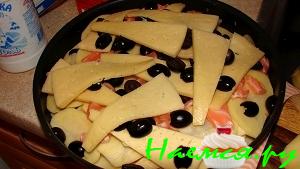 Лосось, запечённый по-гречески