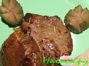 Говяжья вырезка, маринованная и зажаренная