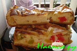 Открытый пирог с творогом Открытый пирог с творогом