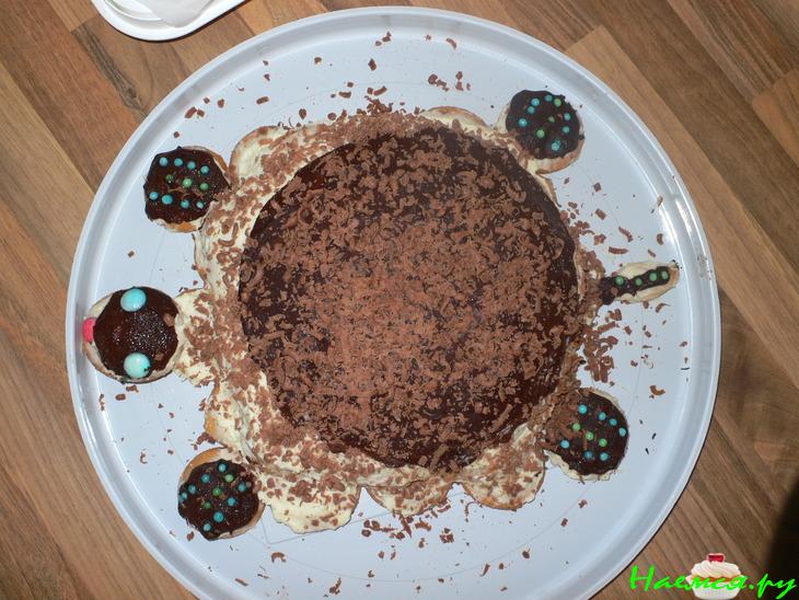 Торт "Черепаха" с персиками