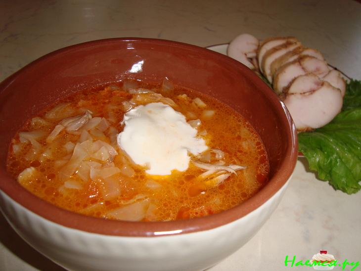 Куриный суп с капустой