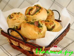 Рулетики с ветчиной и шпинатом