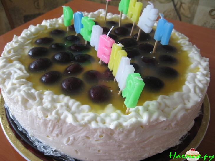 Торт творожно-иогуртовый с апельсиновым желе