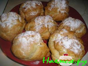 Булочки из заварного теста с творогом
