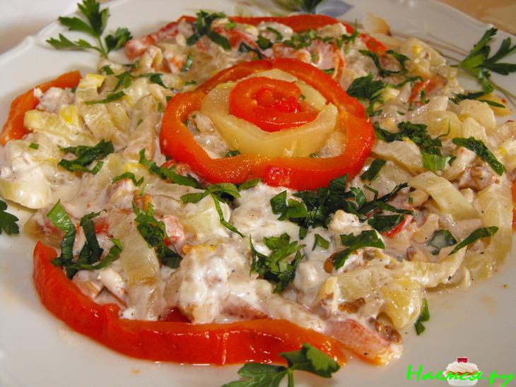 Печеный перец под пикантным соусом