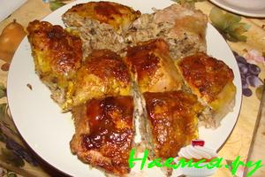 Фаршированные куриные окорочка