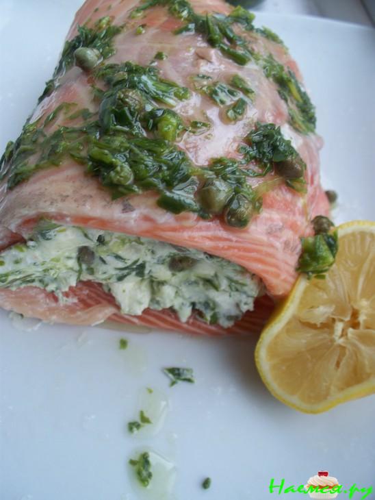 Лосось фаршированный