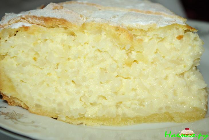 Сладкий рисовый пирог с творогом