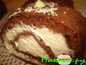 Шоколадный рулет с лимонным кремом