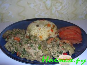 Куриная печень, тушеная с болгарским перцем Куриная печень, тушеная с болгарским перцем