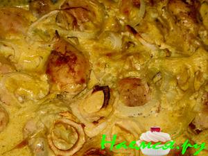 Куриные голени в белом соусе