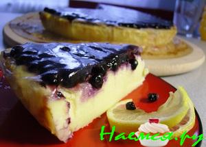 Творожный торт с черникой
