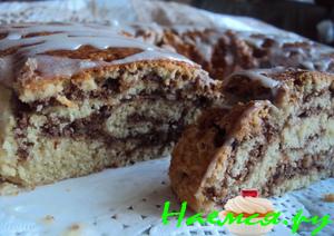 Ореховый рулет с глазурью