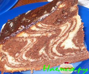 Торт "Зебра" в шоколадной глазури