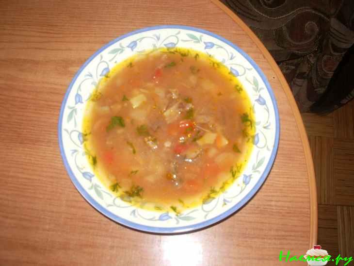 Суп грибной с бараниной