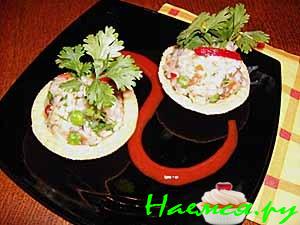 Закуска горячая в тарталетках