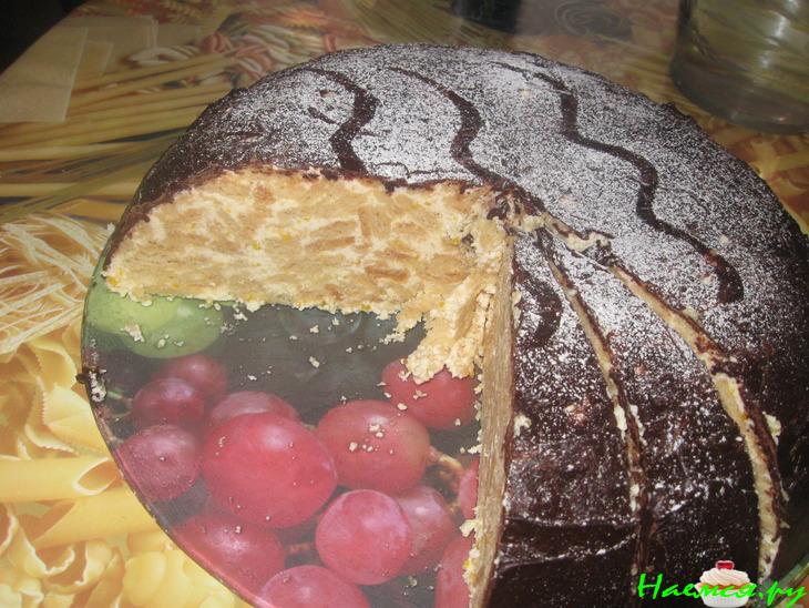 Торт "Пломбир" в шоколадной глазури Торт "Пломбир" в шоколадной глазури