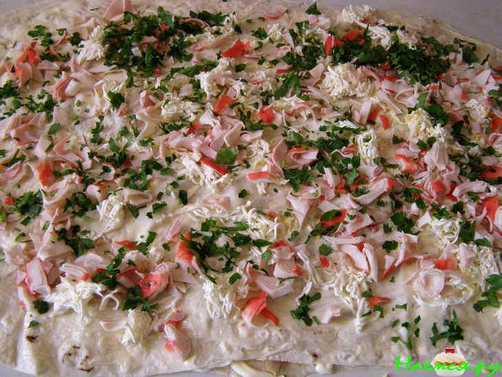 Рулет закусочный со сложной начинкой