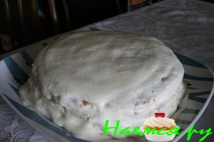 Торт на сковороде со сметанно-апельсиновым кремом