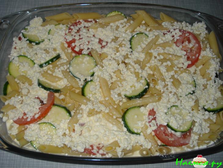 Запеканка из кабачков с рожками