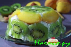 Торт-мороженое с фруктами