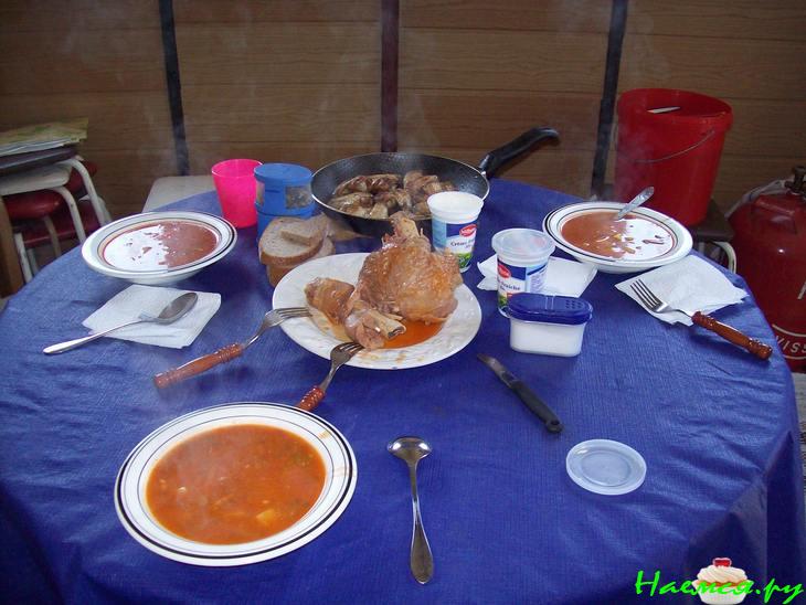 Рассольник сваренный на костре