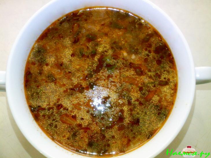 Суп-харчо с гранатовым соком