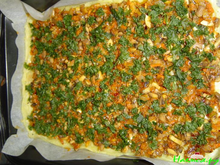 Постный картофельный рулет с грибами и овощами Постный картофельный рулет с грибами и овощами