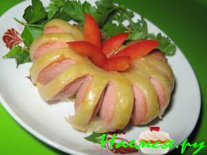 "Хризантема" из сосиски