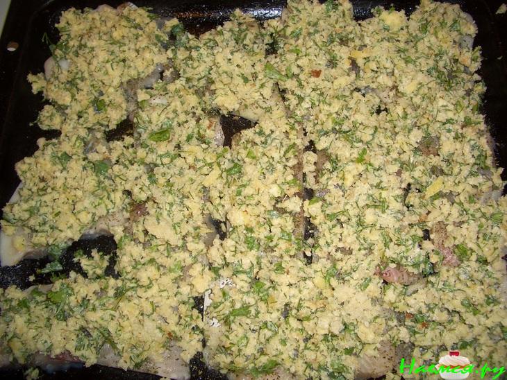 Запеченная рыба с сыром и укропом