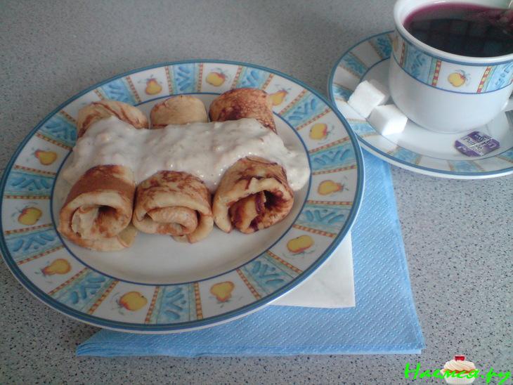 Банановые блинчики с банановым соусом Банановые блинчики с банановым соусом