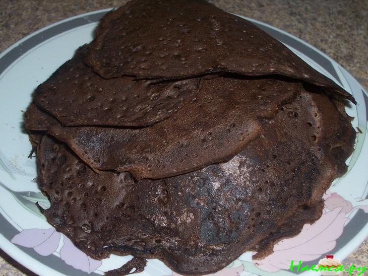 Шоколадно-бисквитные оладьи