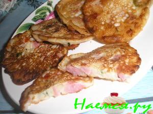 Оладушки с ветчиной