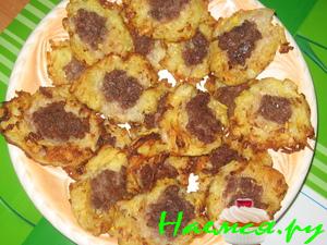 Вариант овощных блинчиков с мясом