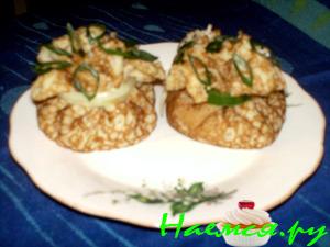 Блинные мешочки (как вариант украшения)