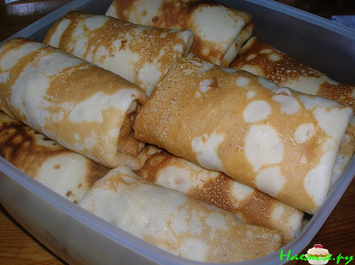 Блинчики в сырную клеточку, фаршированные курятиной Блинчики в сырную клеточку, фаршированные курятиной